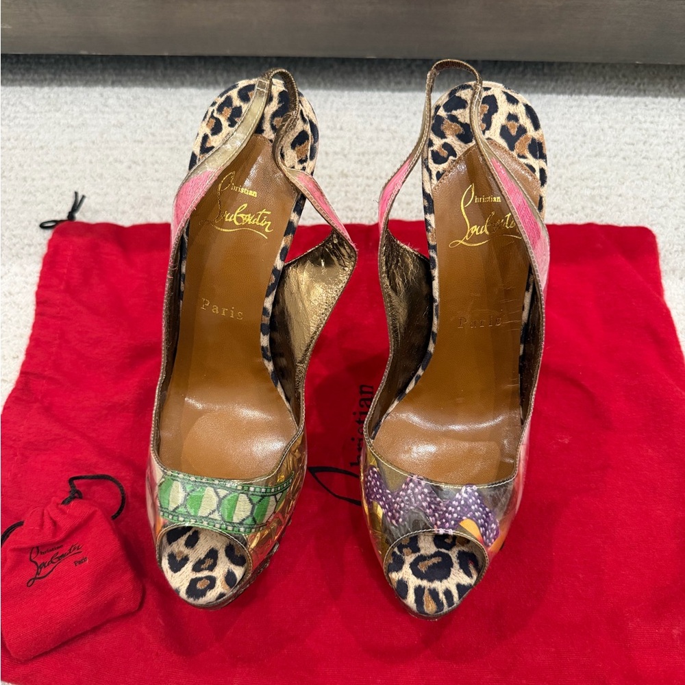 Christian Louboutin Multiclor with Leopard and Snakeskin Heels